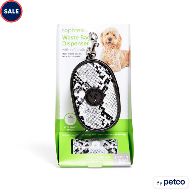 So Phresh SnakePrint Fabric Dog Waste Bag Dispenser with Refill Rolls