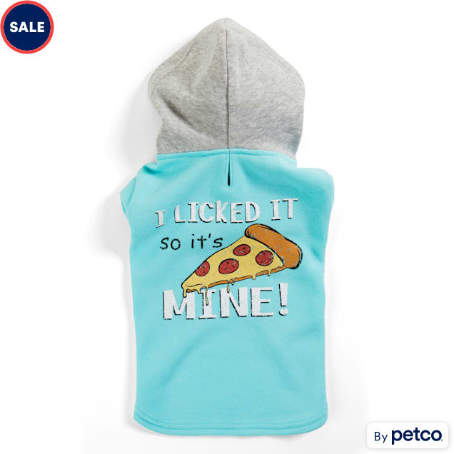 YOULY The Gourmet Blue I Licked It So It's Mine Pizza Dog Hoodie, XX-Small - Carousel image #1