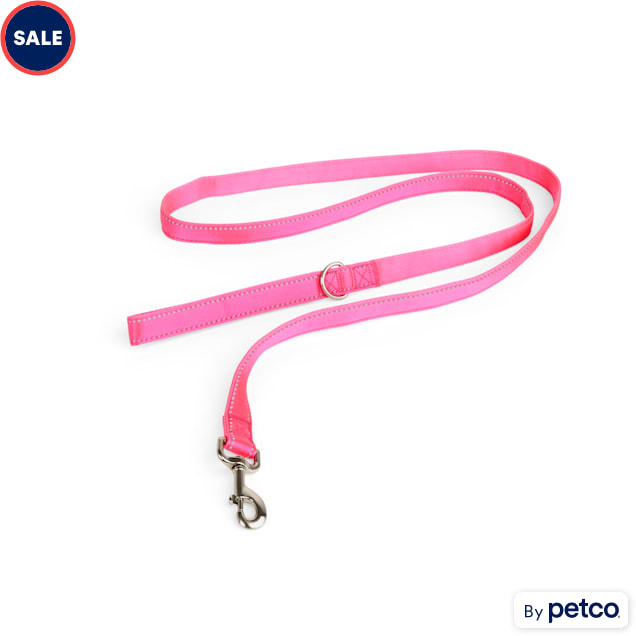 YOULY Reflective Padded Dog Leash in Pink, 6 ft. - Carousel image #1