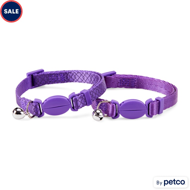 YOULY Purple Breakaway Cat Collars, Pack of 2 Petco
