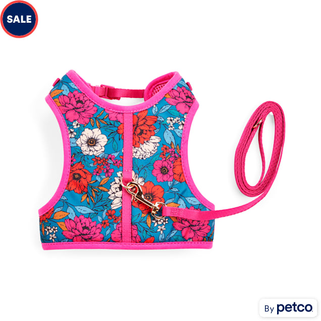 YOULY The Happy-Go-Lucky Pink Butterfly-Print Cat Harness & Leash Set - Carousel image #1