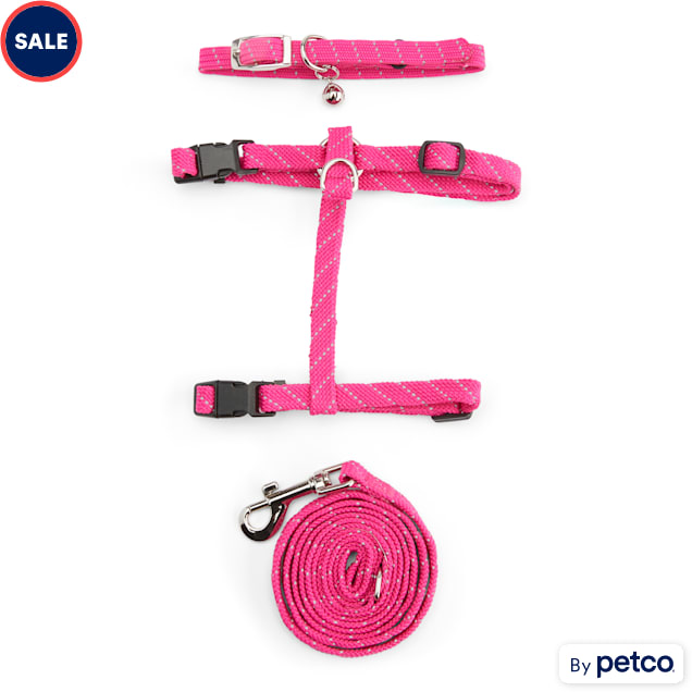 YOULY The Protector Pink Reflective Cat Harness Collar Leash