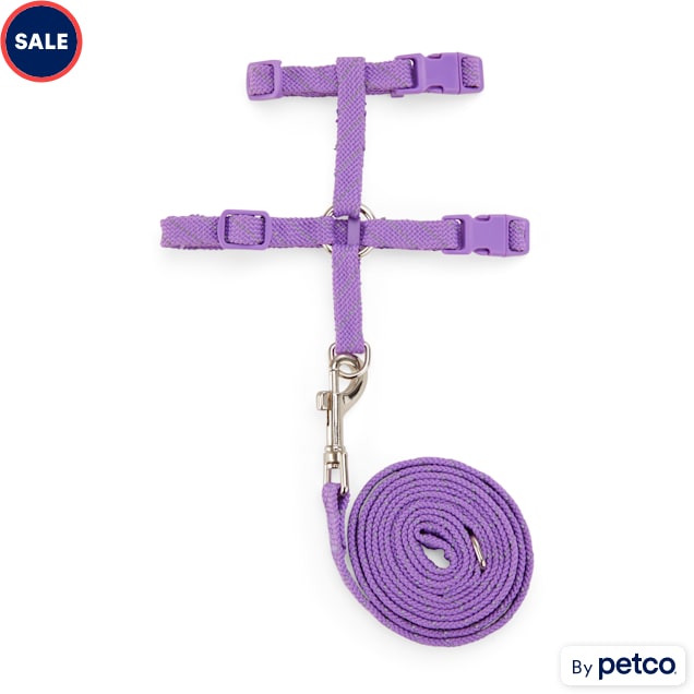 YOULY The Protector Lavender Reflective Kitten Harness & Leash Set - Carousel image #1