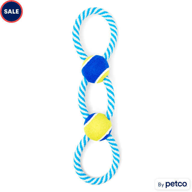 Leaps Bounds Tennis Ball Rope Dog Toy Large