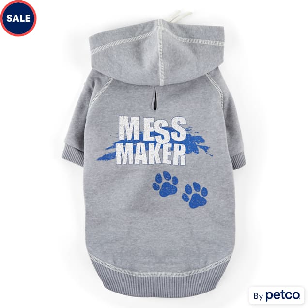 YOULY The Maverick Grey Mess Maker Dog Hoodie, XX-Small - Carousel image #1