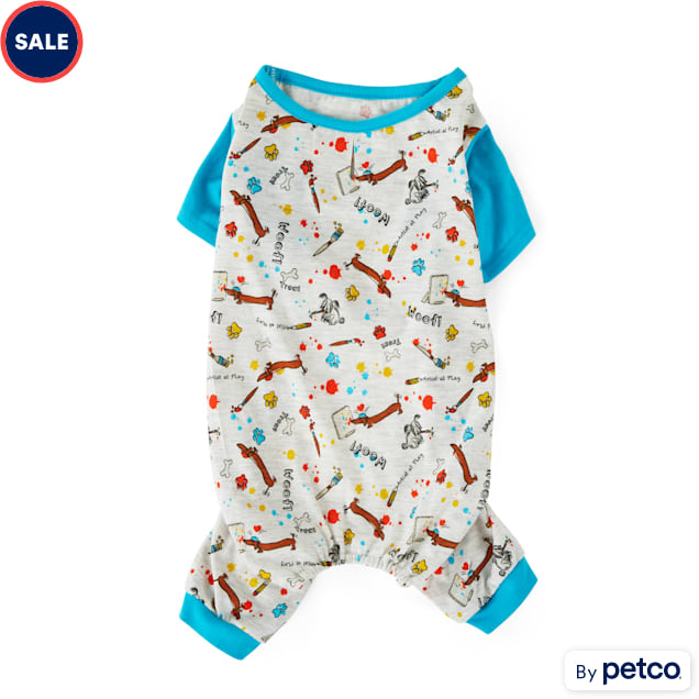 YOULY The Artist Blue Printed Dog Pajamas, 3XLarge Petco