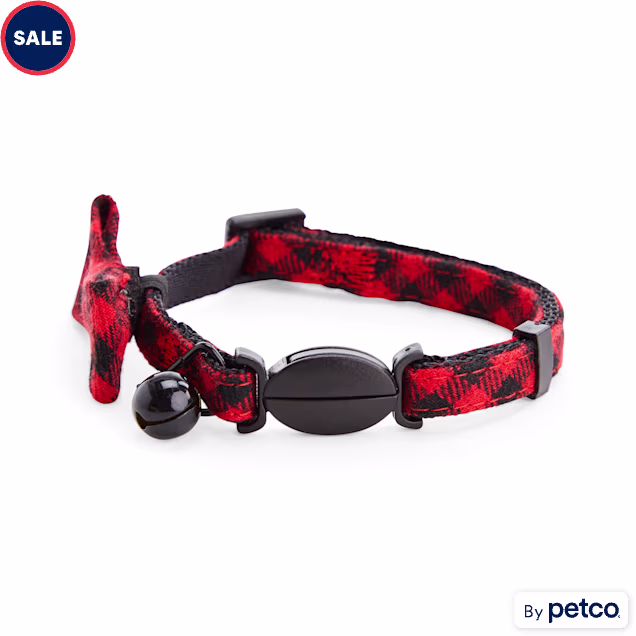 Merry Makings Buffalo Check Bowtie Breakaway Cat Collar, Small - Carousel image #1