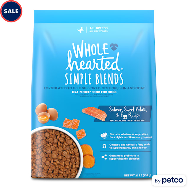 WholeHearted Salmon Sweet Potato Egg Recipe Dry Dog Food 22