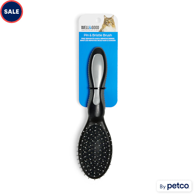 Well & Good Black Combo Pin & Bristle Cat Brush - Carousel image #1