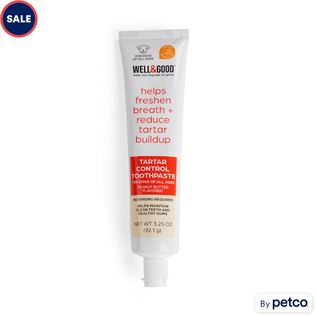 Well & Good Tartar Control Toothpaste for Dogs, Peanut Butter Flavor, 3