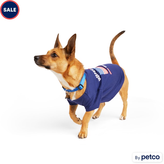 YOULY Navy Flag Dog Tee XX Small Petco