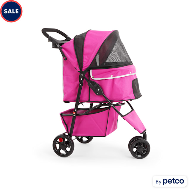 EveryYay Pink Places to Go Reflective Pet Stroller 34 L X 21.7 W X 37.5 H Petco