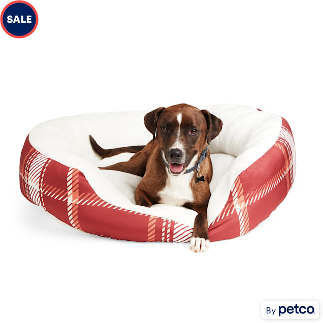 EveryYay Essentials Nester Dog Bed, 36" L X 30" L X 10" H, Large, Red