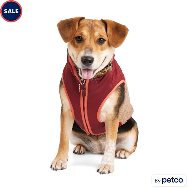 Reddy Burgundy & Tan Medium Dog Fleece Jacket