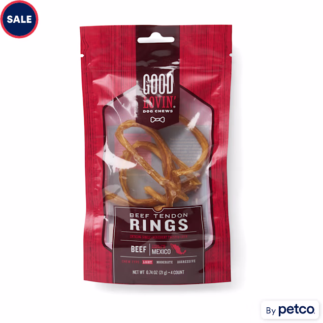 Good Lovin' Beef Tendon Rings Dog Chews, 0.74 oz., Count of 4 - Carousel image #1