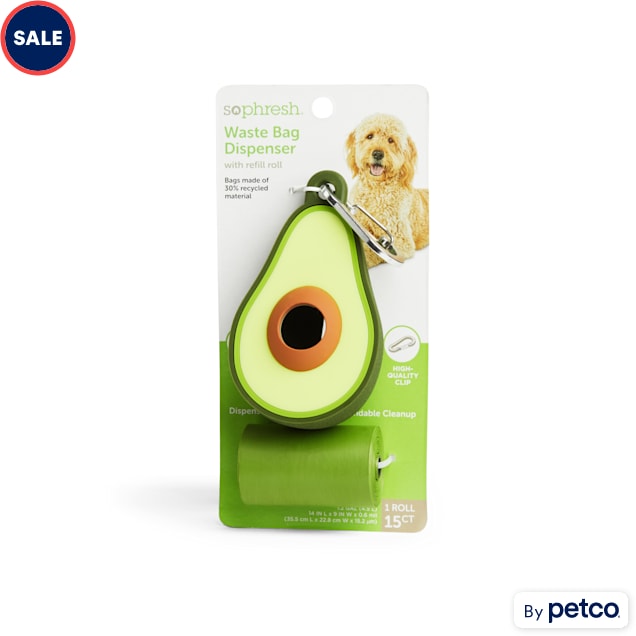 So Phresh Avocado Waste Bag Dispenser with 15 refills for Dogs Petco