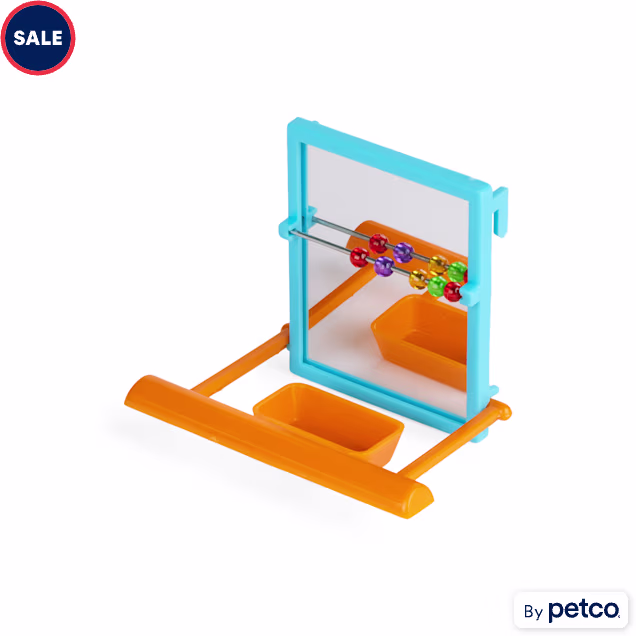 You & Me Mirror Bird Toy with Beads, Small - Carousel image #1