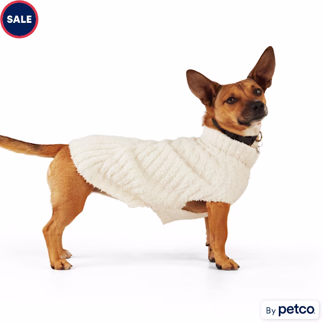 Merry Makings White Chunky Knit Pet Sweater, 3X-Large - Carousel image #1