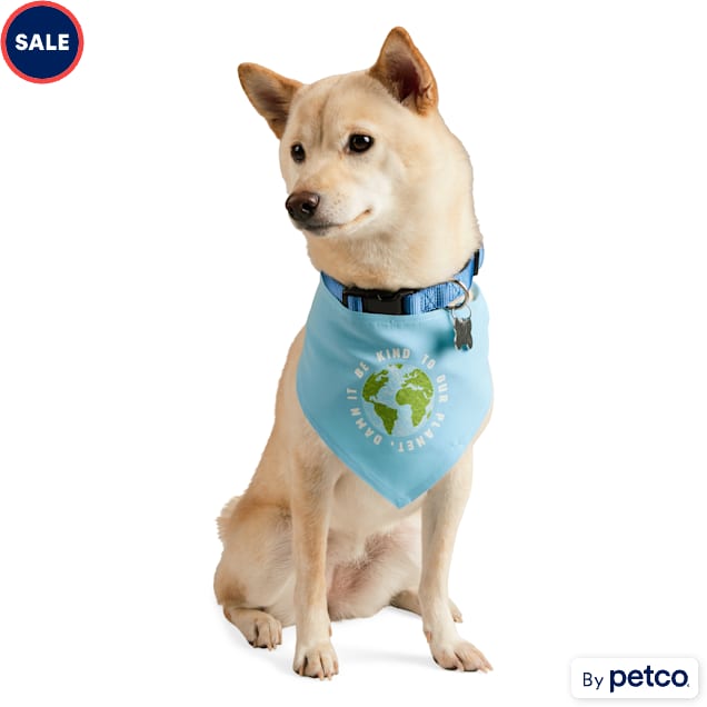 Started As A Bottle Earth Day Bandana for Dogs X Small Small Blue