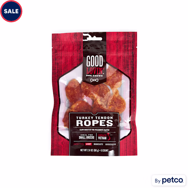 Good Lovin' Turkey Tendon Rope Dog Chew, 2.11 oz., Count of 5 - Carousel image #1