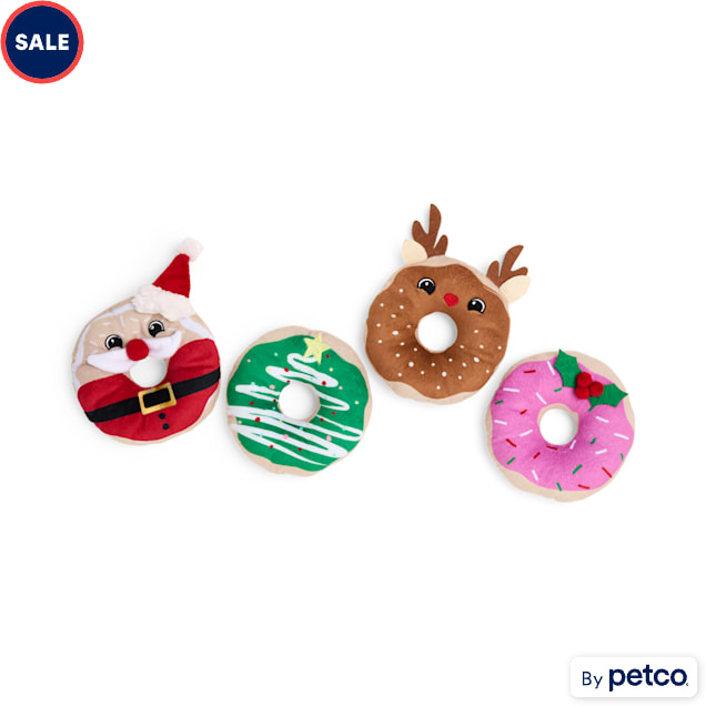 Merry Makings Plush Donut Dog Toy Small Pack of 4