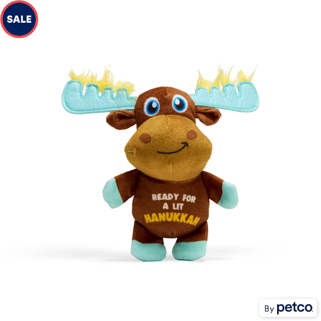 Merry Makings Hanukkah Plush Moose Dog Toy, Small - Carousel image #1
