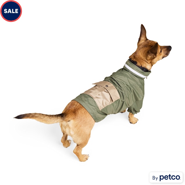 Reddy Packable Hood Jacket for Dogs, X-Small, Olive - Carousel image #1