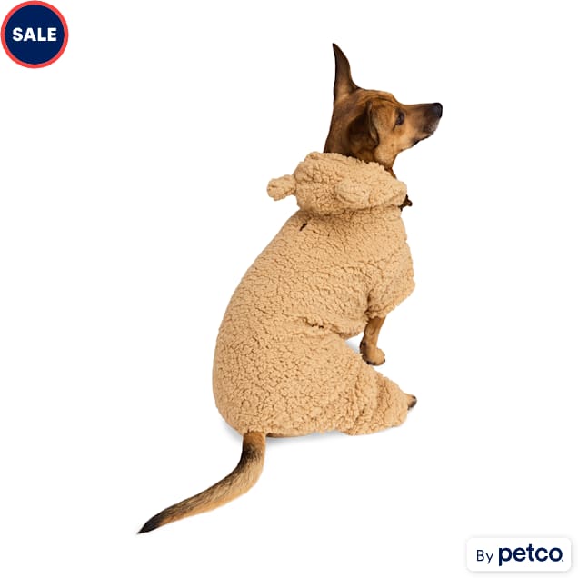 YOULY Fuzzy Playsuit for Dogs and Cats XX Small Tan Petco