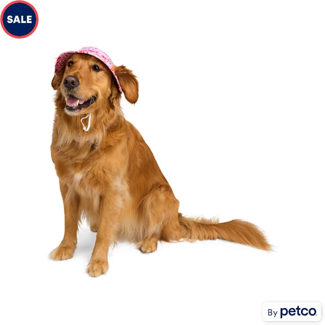 YOULY Reversible Heart Dog Bucket Hat, X-Small/Small, Pink Heart Pattern - Carousel image #1