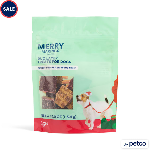 Merry Makings Chicken and Cranberry Duo Layer Holiday Dog Treats, 4 oz. - Carousel image #1
