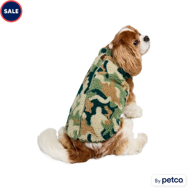 Reddy Camo Sherpa Reversible Pet Vest, Green, X-Small - Carousel image #1