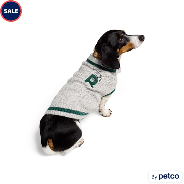 Reddy Logo Cardigan Pet Sweater, Grey, X-Small - Carousel image #1