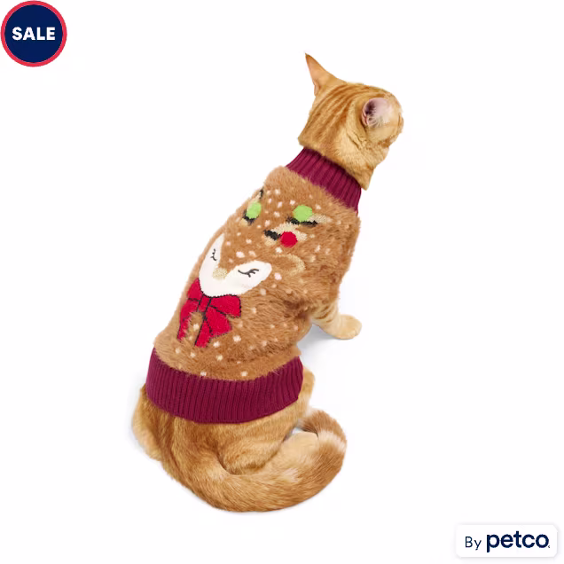 Merry Makings Reindeer Lights Pet Holiday Sweater, XX-Small - Carousel image #1