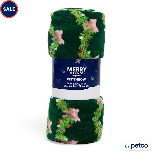 Merry Makings Holiday Tree Pet Throw Blanket, 50" L X 60" W - Carousel image #1