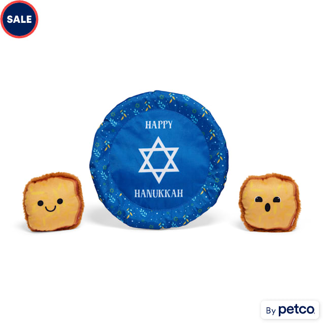 Merry Makings Latke Flyer & Plush Dog Toy Set, Medium, Pack 3 - Carousel image #1