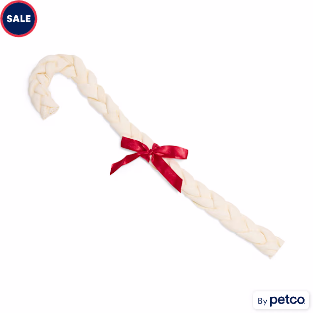 Merry Makings Jumbo Candy Cane Rawhide Chew for Dogs, 23" L, 4.23 oz. - Carousel image #1