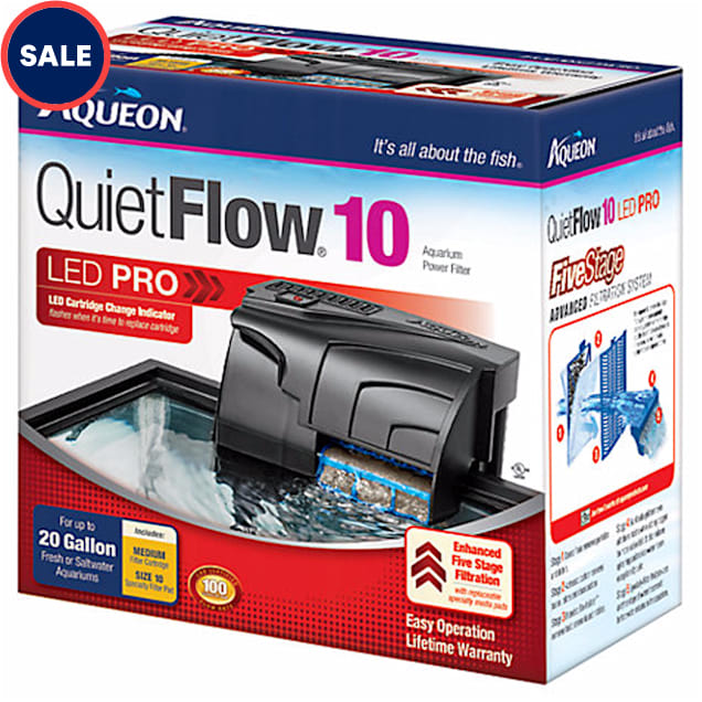 Aqueon QuietFlow LED PRO 10 Aquarium Power Filter - Carousel image #1
