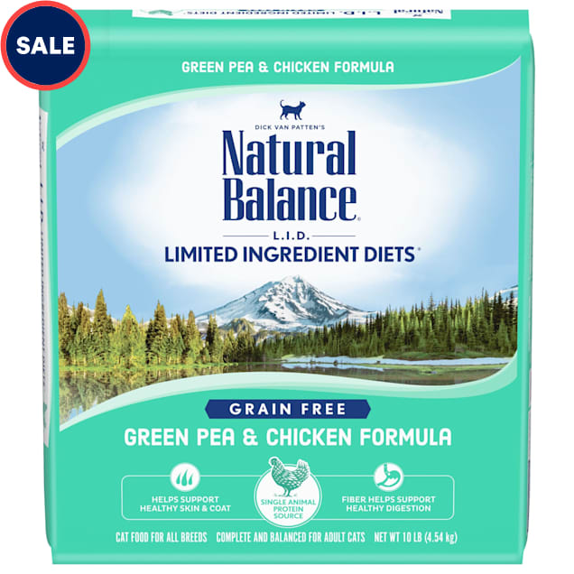 Natural Balance L.I.D. Limited Ingredient Diets Grain Free Green Pea & Chicken Formula Dry Cat Food, 10 lbs. - Carousel image #1