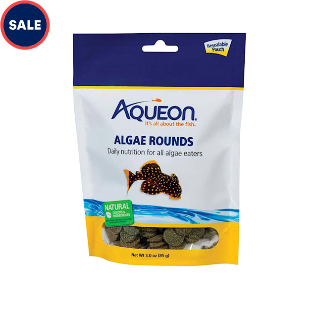 Aqueon Algae Rounds Algae Eater Fish Food, 3 oz. Petco