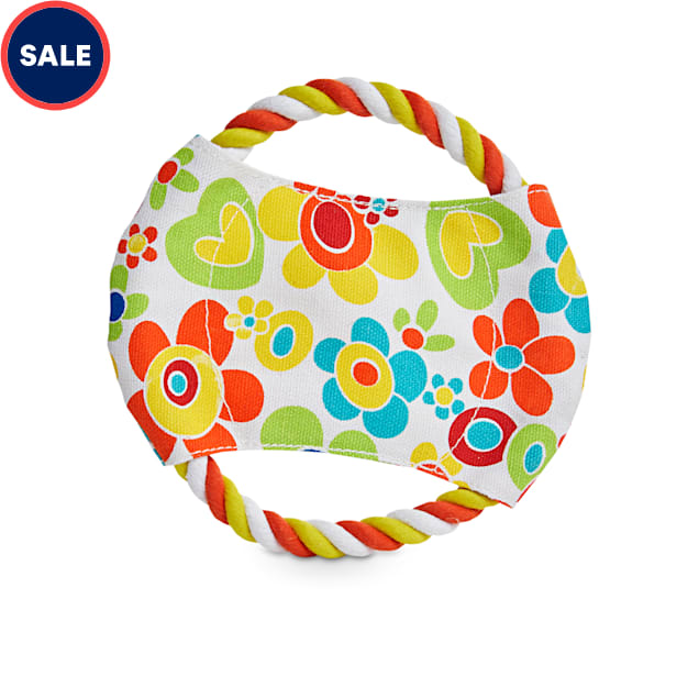 Petco Flower Power Canvas & Rope Flyer Dog Toy in Various Styles, Small - Carousel image #1