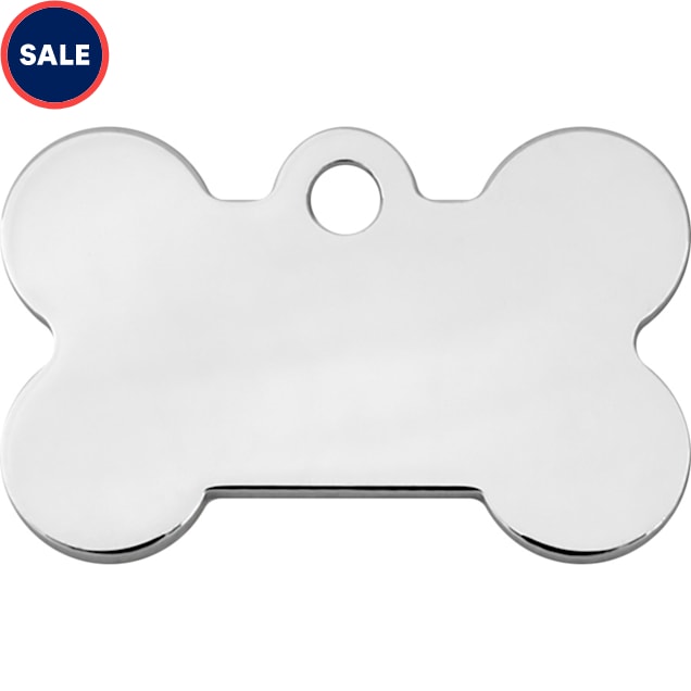 QuickTag Chrome Bone Personalized Engraved Pet ID Tag, Small Petco