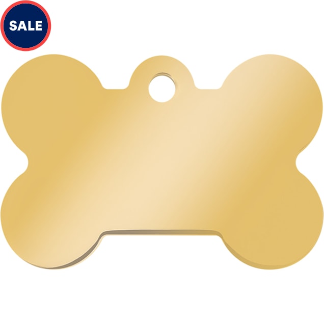 Quick-Tag Large Gold Bone Personalized Engraved Pet ID Tag - Carousel image #1