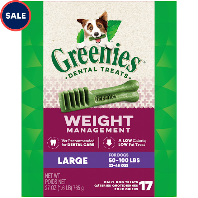 Greenies Weight Management Large Natural Dog Dental Care Chews Dog Treats, 27 oz., Count of 17 - Carousel image #1