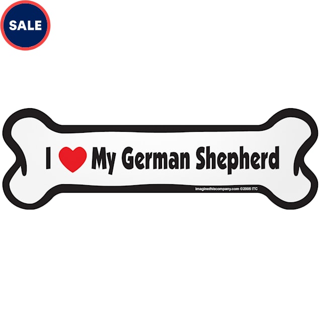 Imagine This "I Love My German Shepherd" Bone Car Magnet - Carousel image #1