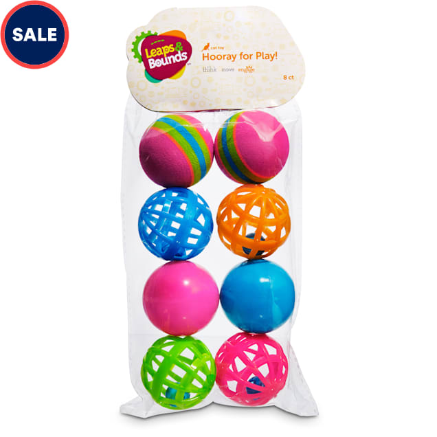 Leaps & Bounds Variety Pack of Balls Cat Toys, Pack of 8 Balls - Carousel image #1