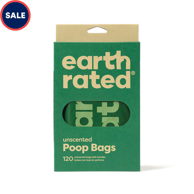 Earth Rated Dog Poop Bags Handle-Tie Dog Unscented Bags, 120 Count - Carousel image #1
