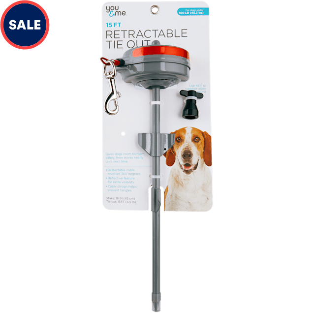 You & Me Heavy Retractable Tie Out, 15' L, For Dogs up to 100 LBS - Carousel image #1