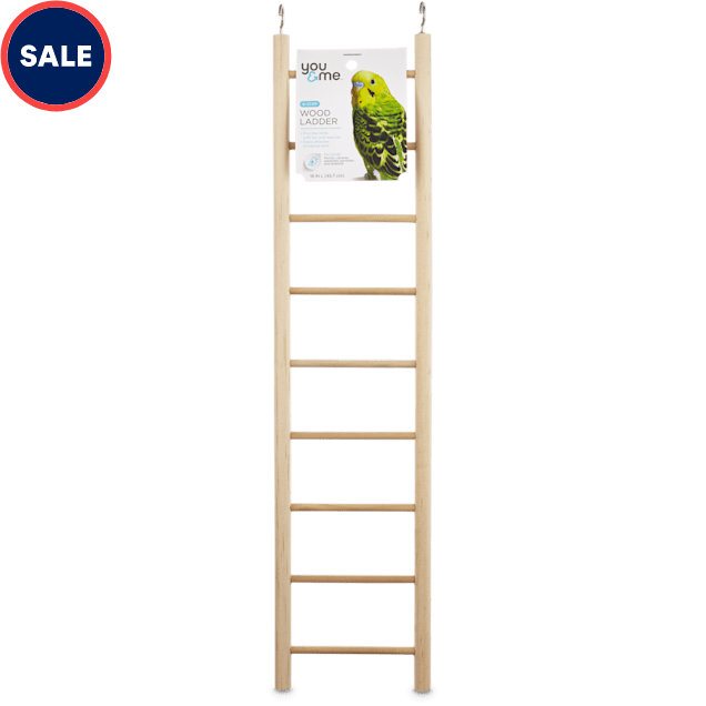 You & Me Bird 9Step Wood Bird Ladder, 18" L Petco