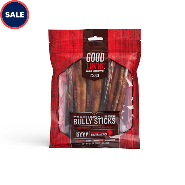 Good Lovin' Traditional Beef Bully Stick Dog Chew, 7inch, Pack of 6