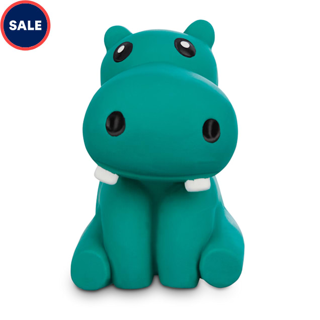 Leaps & Bounds Chomp and Chew Latex Hippo Dog Toy, X-Small - Carousel image #1